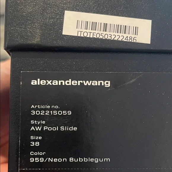 Alexander Wang Pink and Black Logo Slide Sandals - Picture 4 of 4